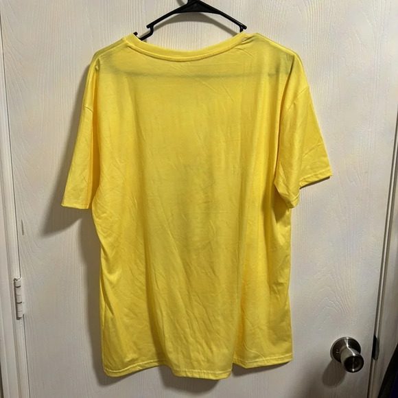 Cute Bright Yellow “Live By The Sun Love‎ By The Moon” Short Sleeved T Shirt 2XL - Picture 4 of 6